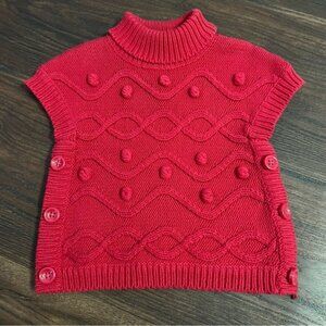 Gymboree Winter Cheer Red Bubble And Cable Sweater 3-6 Months Baby Girl